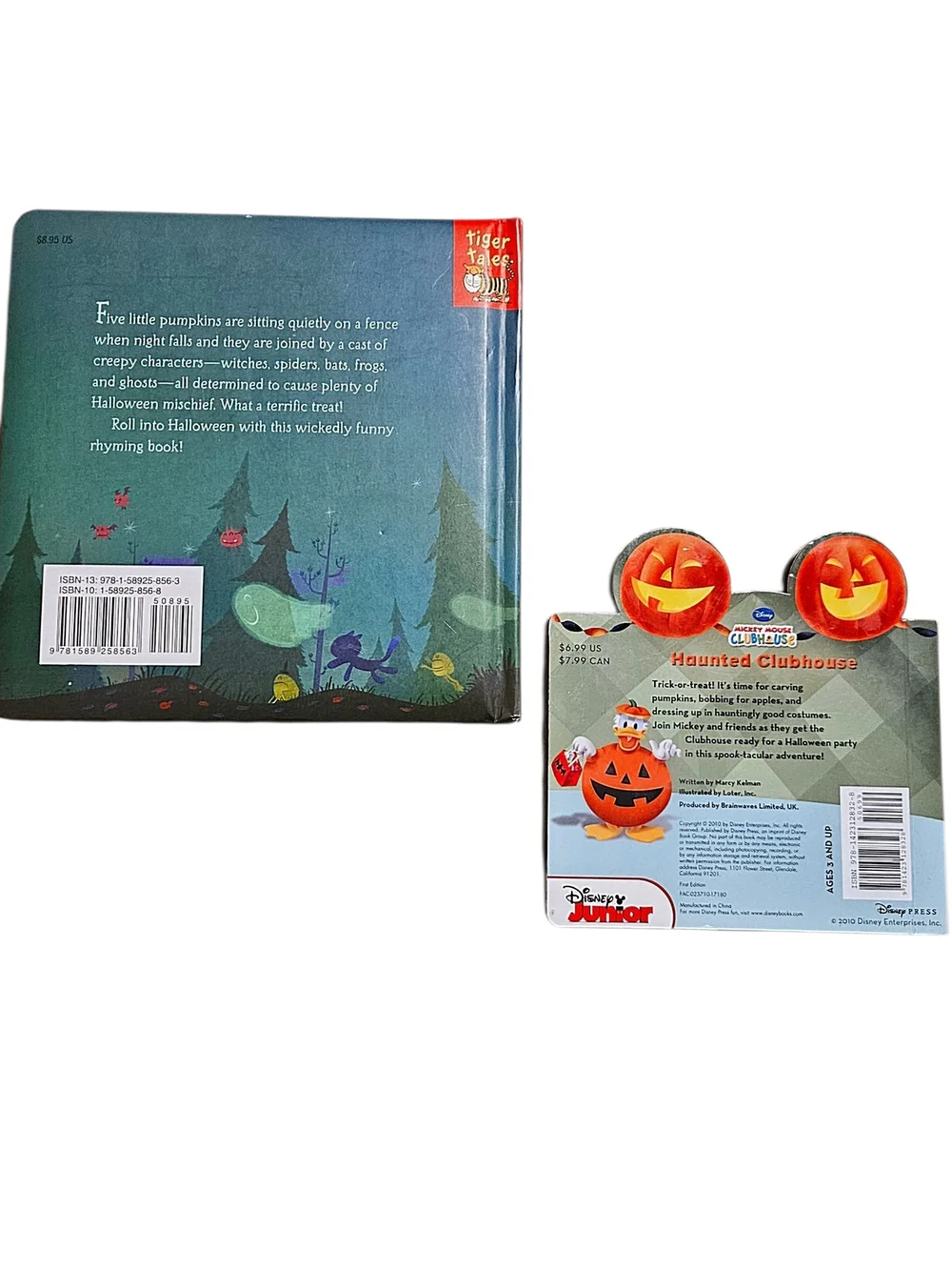 Five Little Pumpkins & Mickey's Haunted Clubhouse Halloween Board Books NEW